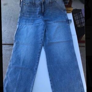 Wide Leg Blue Jeans
